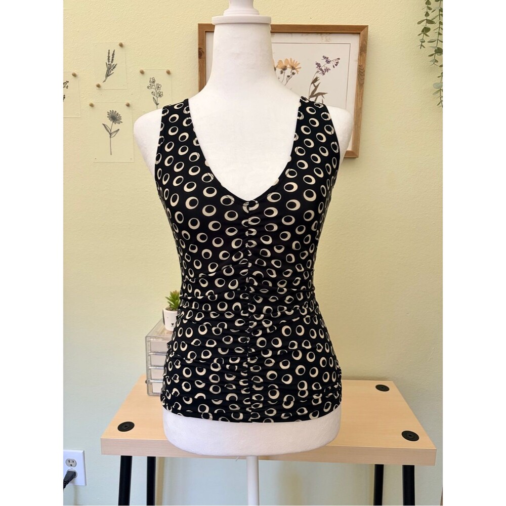 Wet Seal Y2K Polka Dot Ruched Tank Top Size S
